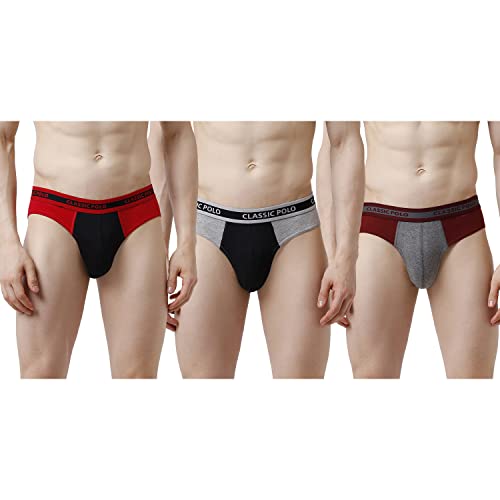 Classic Polo Men’s 100% Soft Cotton Assorted Fashion Brief – Pack of 3