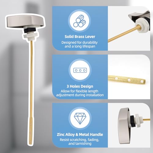 Image of Hibbent Toilet Handle Replacement Compatible with TOTOTHU004-CP Trip Lvr for ST701, CST854, Side Mount Toilet Flush Tank Lever, Toilet Trip Lever, Brushed Nickel