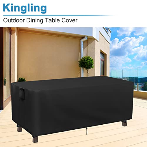 Kingling Patio Table Covers, Rectangular Outdoor Dining Table Cover 56 inch Outdoor Coffee Table Covers Waterproof Heavy Duty Patio Furniture Covers for Outside - 56''L x 32''W x 28''H Inch (Black) by Kingling - Image 7