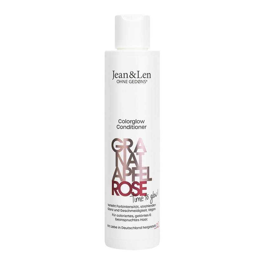 Jean & Len Colorglow Conditioner für coloriertes Haar, mit Granatapfel-, Rosenblütenextrakt & Panthenol, fruchtig-blumiger Duft, ohne Parabene & Silikone, vegan, 300 ml