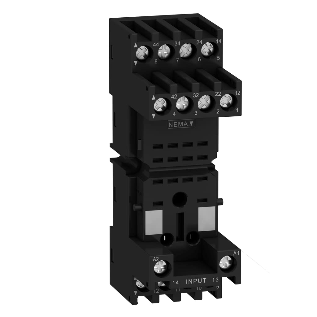 Schneider RXZE2 M114 M Socket for Miniature Relay with Mixed Contacts – Connectors, 37 mm Width, 10 A Thermal Intensity, 250 V