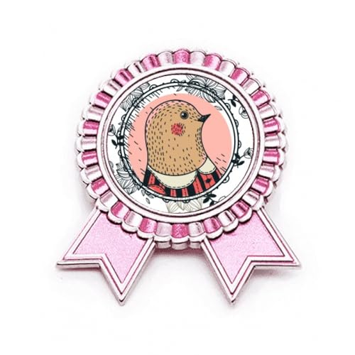 Broche rose pigeon en métal M pour raviver un vêtement terne avec une touche colorée