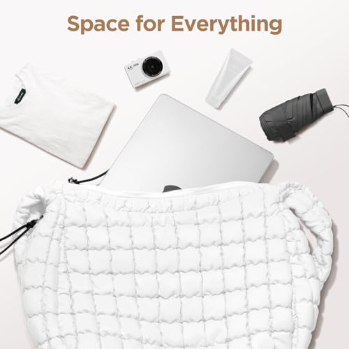 Image of Puffer Tote Bag for Women Large Quilted Crossbody Bag Quilted Carryall Bag Soft Puffy Hobo Handbags Puff Purse Shoulder Bag