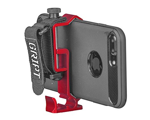 GRIPT Smartphone Hand Gript - Pocket Tripod Adapter, iPhone Hand Grip and Video Accessory Mount - Red