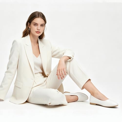 Image of Women's Ballet Flats Shoes Comfortable PU Leather Dress Slip on Shoes Teacher Business Casual