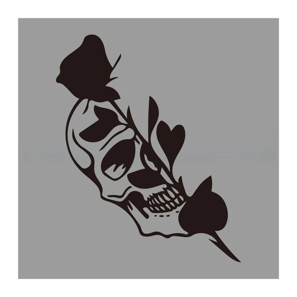 Car Decals Half Skull Rose Stickers Y for Car Trucks Motorcycles Laptops