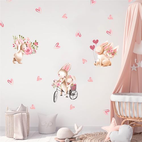 Vinilo decorativo sacinora con diseño de conejo rosa miniatura 2