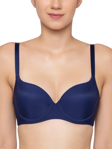 Image of Triumph T-Shirt Bra For Women Wired Padded Body Make-Up Series Seamless Everyday Lingerie Lycra Xtra Fine Breathable Fabric Second-Skin Smooth 3 /4 Cup Support Invisible Underwire Pack Of 1
