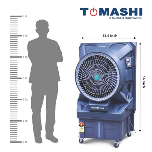 Image of TOMASHI THAR 150 PLUS 2026 Air Cooler|115L Water Tank|32mm Heat Sink Motor|22 inch Air Circle|430w Power|Honeycomb Pad|Shockproof Rustproof PPS Body|170 Feet Airflow |Commercial Air Cooler