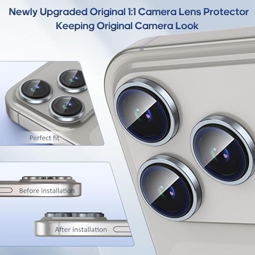 Image of for iPhone 17 Pro / 17 Pro Max Camera Lens Protector Original Individual Lens Screen Protector | 9H Hardness, Scratch-Resistant, Case Friendly (Titanium Gray)