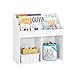 Produktbild SoBuy Kinder Bücherregal Montessori Regal Kinderzimmer mit 3 Ablagefächern und 2 offenen Fächern Kinderregal für Spielzeug Aufbewahrung Weiß 68x68x30 cm KMB01-II-W