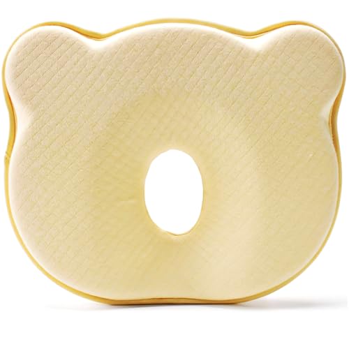 Image of Portable Memory Foam Soft and Cozy Pillow,Breathable Bedding Set Prevent Flat Head Pillow Yellow 41P9F