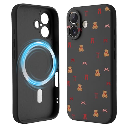 Coque iPhone 16 magnétique ours rouge pour votre quotidien connecté