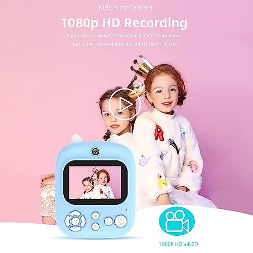 3-em-1 Câmera instantânea multifuncional Câmera de impressão instantânea Childeren Tela IPS de 2,4 p