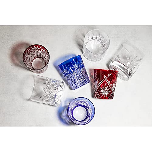 Vaso para whisky Narumi Rock Glasses 270 ml azul y rojo miniatura 5
