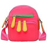 斜め掛けバッグ カラフル ショルダーバッグ 個性 メッセンジャーバッグ ストリートウェア ハンドバッグ 女性用 ピンク