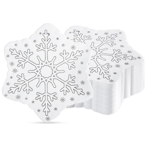NatNarr 60 Stück Schneeflocken-Servietten, 2-lagig,...