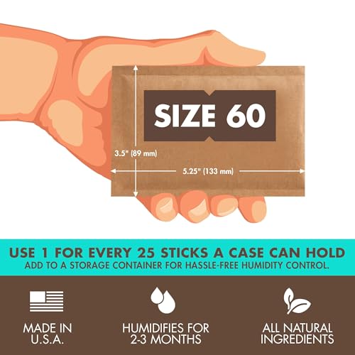 Boveda 75% Two-Way Humidity Control Packs – Size 60 – 12 Pack – Fix Major Moisture Loss/Low RH in Non-Plastic Humidifier – Moisture Absorbers – Individually Wrapped Hydration Packets by Boveda - Image 2