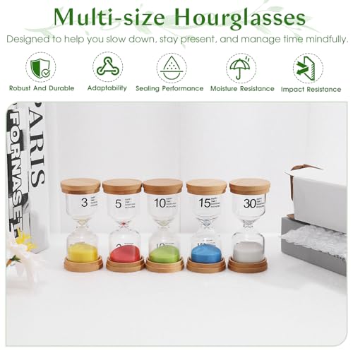 Image of 30 Minute Wooden Sand Timer,White Sand Hourglass for Productivity, Focus, Meditation & Home Decor,30 Min Reloj de Arena Sand Clock for Kitchen, Office, Classroom, Yoga & Games