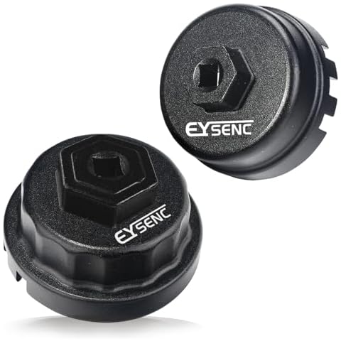 EYSENC Oil Filter Wrench Set - 2pcs, Aluminum Oil Filter Cap Removal Tool Set Compatible with ALL Toyota Lexus Scion RAV4 Camry Tundra Highlander with 64mm Cartridge Style Oil Filter System Cover