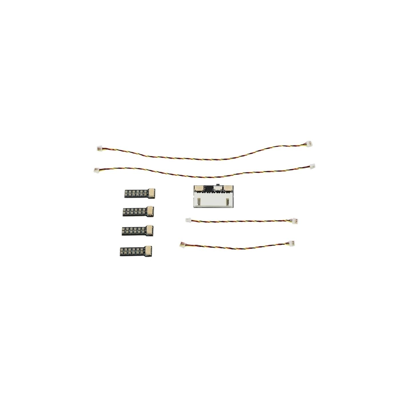 Striscia LED Alta Luminosità 7 Colori Cambiabili Per Bracci Drone 2-6S | Connettore Bilanciamento Inserzione Diretta, Accessorio Luce Identificazione Volo Notturno(Regular version)