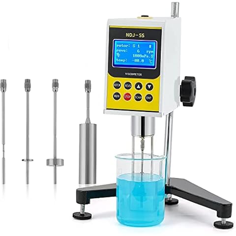 CGOLDENWALL NDJ-5S Rotary Visometer Digital Rotational Viscosity Meter Lab Viscometers 110-240V 10-100,000mPa.s Accuracy:±3.0% (Old or New Panel) Cover