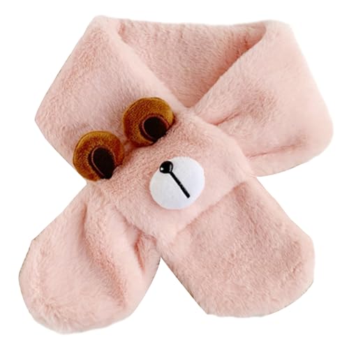 Bear Scarf For 3-10Y Kids Cartoon Plush Neck Scarf Winter Warm Neckwrap Boys Girls Unisex Neck Wear Scarf