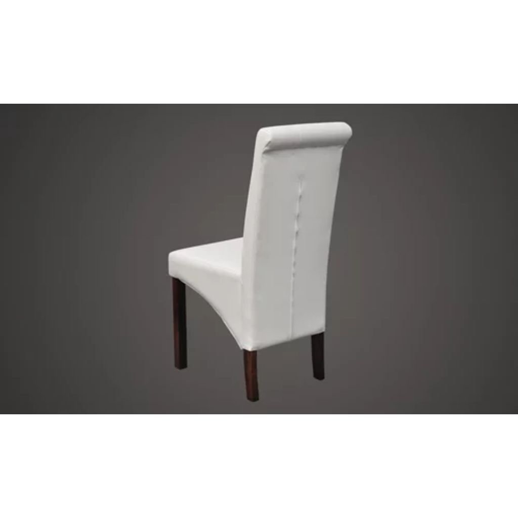 Sillas de Comedor 2 Unidades Cuero sintético Blanco Conjunto Mesa Y Sillas Comedor
