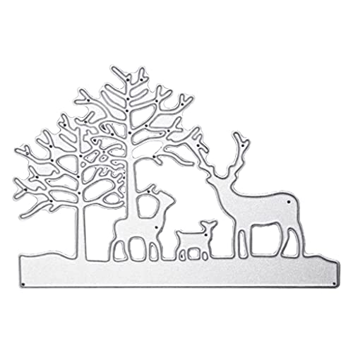 BMBN Dies Stencil, Forest Elk Metal Cutting Dies Stencil DIY Scrapbooking Album Paper Card Template Mold Embossing Decoration