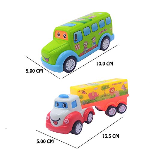 PLUSPOINT Baby Toy Cars For 1 Year Old Pull Back Vehicles Set Cars Transport Vehicles City Service Toy Car Set For Toddlers Toys And Birthday Gift For 1 2 3 Years Old Boys Girls (7PC), Multicolor