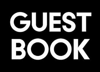 Guest Book: Modern black and white guest book for event - Simple guestbook for art gallery, fundraiser, parties - 8.25 x 6 inches - 153 pages