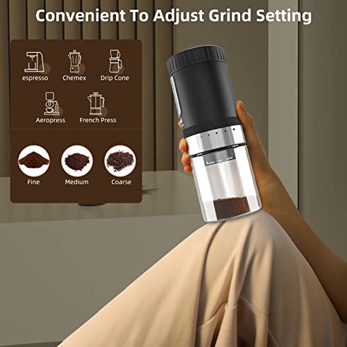 Electric Burr Grinder, Tulevik Portable Single Coffee Maker For Camping, 5 Grind Settings Automaticcoffee Bean Grinder With For Travel/Camping/Espresso/Pourover/Drip #TOP1