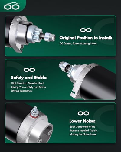 Image of SCITOO Starter Motor MOT3005 5735N for Mercury for Mariner Outboard Marine 65 80 90 115 140 150 175 Hp ‎12 Volt CCW 10-Tooth Pinion