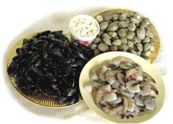 Shellfish Party, 100 Littleneck Clams, 1 Lb. Jumbo Shrimp, 2 Lbs. Mussels, 1 Lb. Lump Crabmeat