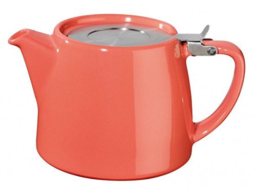 Forlife FST-530-COR Théière Stump 530 ml 18 oz Grande avec échantillon gratuit de Tea People, Corail, Céramique Cover