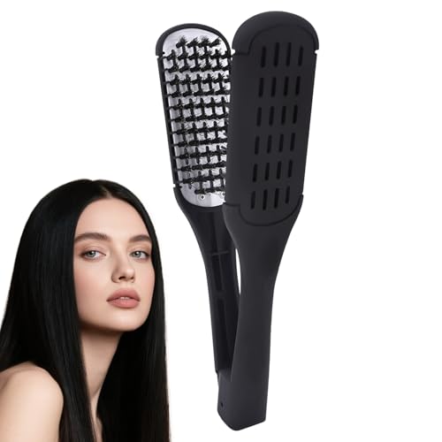 Kustimantu Cepillo Estilizador Alisador, Peine Alisador De Doble Cara Para Cabello Liso, Cepillo Anti deslizante Para Viajes Y Traslados Profesionales