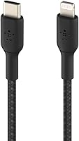 Vista 2 de Belkin BoostCharge - Cable USB C a Lightning trenzado de nailon de 3.3 pies/1M, con certificación MFi de 18 W con Entrega de Energía, cable de carga