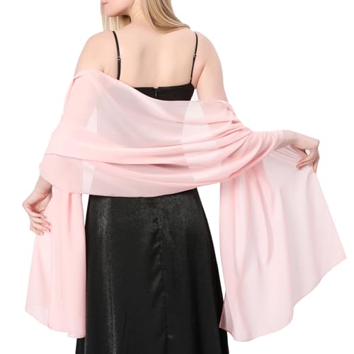 Sheer Chiffon Shawl Wraps for Women Formal Gowns/Evening Dresses Elegant Soft Solid Chiffon Scarf Wedding Shawl2