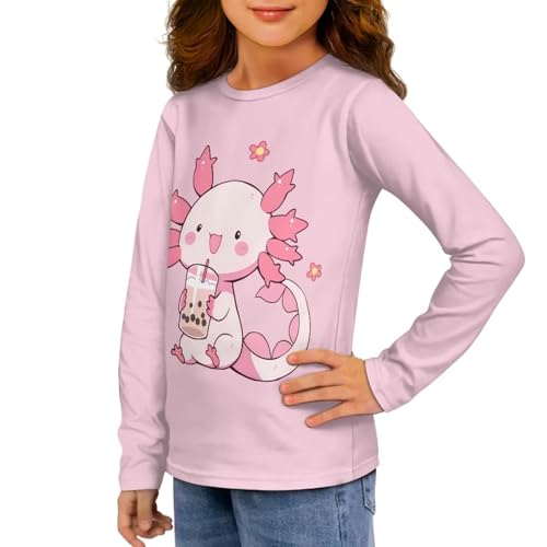 Girls Long Sleeve T Shirt Cute Cartoon Crewneck Shirt for Kids 3-16Y Fall Winter Clothes2