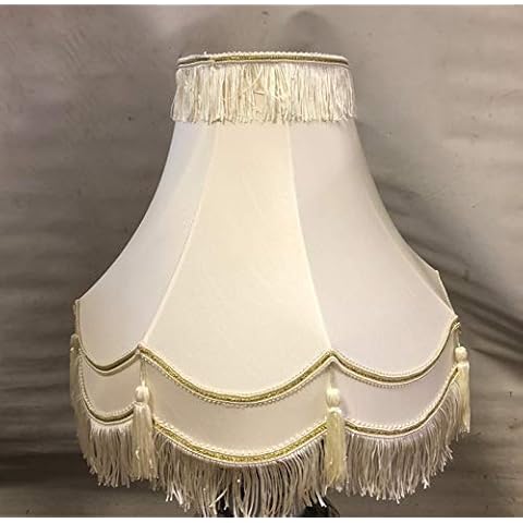 14"Traditional Fully Lined Cream/Gold Table LAMP Shade Cover