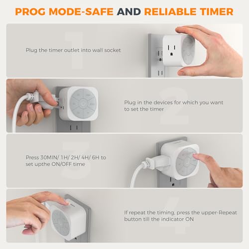 TESSAN Outlet Timer Indoor 2 Pack, Countdown Timers for Electrical Outlets - Image 3