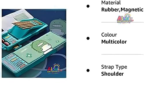 Image of Multifunctional Cute School Pencil Box for Girls, Dinosaur Compass Box for Boys, Aesthetic Stationary Items for Kids, Magnetic Pencil Box, Best Gifts (Dinosaur Compass Box)