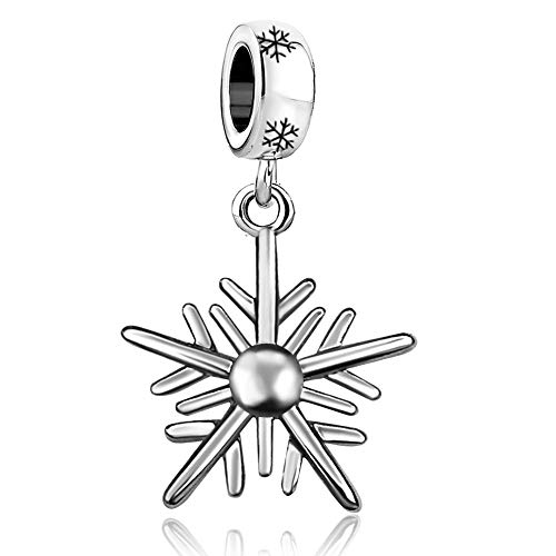 Image of JMQJewelry Snowflake Christmas Charm Birthstone Dangle Charms Beads for Bracelets Women Jewelry