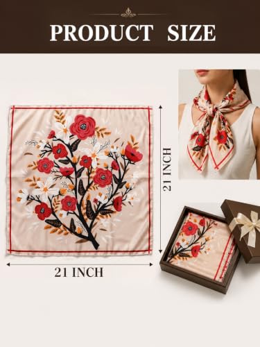 Image of Ravaiyaa - Attitude is everything Women Printed Silk Bandana 21 x 21 Inch Square Headband & Hair Wrap, Soft & Versatile | Fashion Neck Wrap