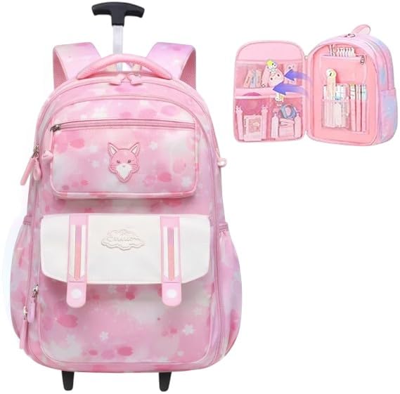 Mochila Escolar De Rodinhas carrinho Juvenil feminina e masculina menino e menina (carrinho, rosa)