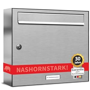 AL Briefkastensysteme Premium Edelstahl 1er Wandbriefkasten