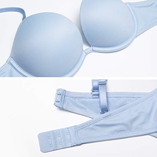 Image of Deyllo Women's Push Up Underwire Bra Super Padded T-Shirt Bra Add Two Cups