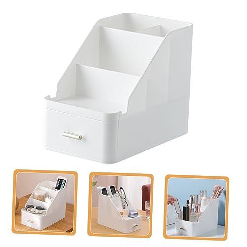 Pot à crayon blanc Amosfun avec compartiment télécommande pour libérer l'espace - 5
