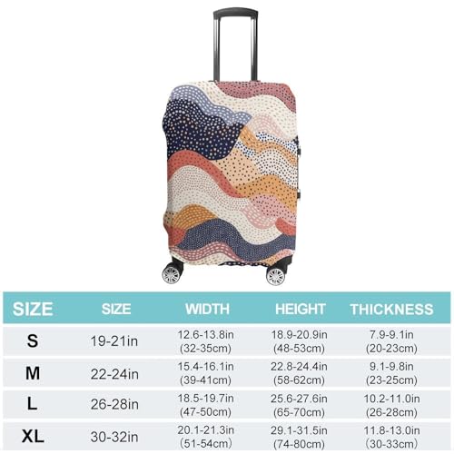 Wavy Pattern Elastic Luggage Cover Suitcase Protector for 19-32 Inch Suitcases | Universal Stretchable Travel Bag Cover | Anti-Scratch, Washable with Zipper Closure XL2