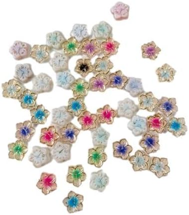 Miniatura 2 de 50pcs Kawaii Multicolor Mezcla de Flores Surtidos Adornos de Resina Cabujón para Manualidades